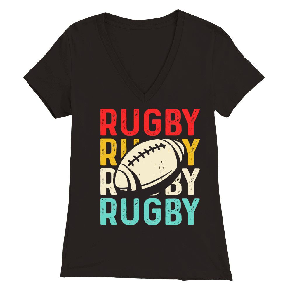 Vintage Rugby Player 3 Premium Womens V-Neck T-shirt