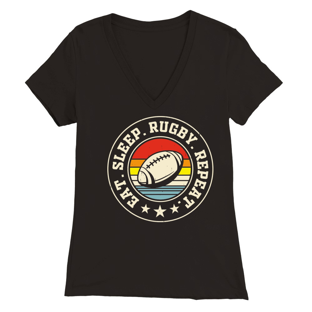 Vintage Rugby Player Premium Womens V-Neck T-shirt