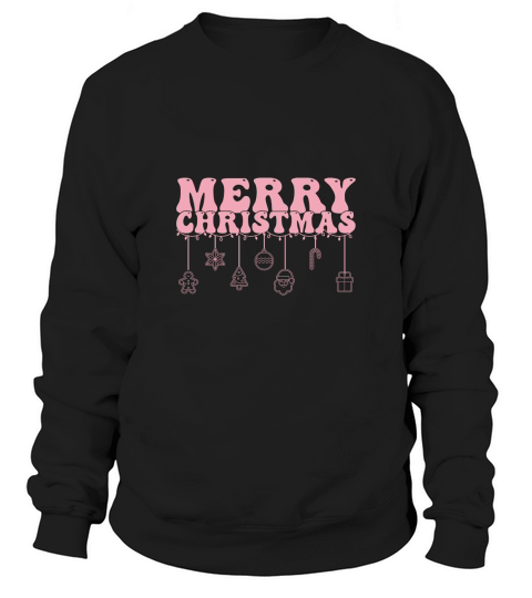 Pink Retro Christmas 02 Sweatshirt Unisex