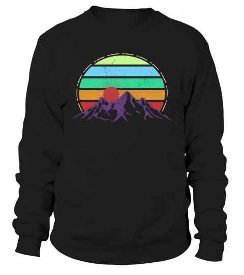 Vintage Mountains Sports Ski SnowboardNature Sweatshirt Unisex