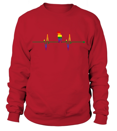 Weimaraner Dog Heartbeat Gay Rainbow Colorful LGBTQ Sweatshirt Unisex