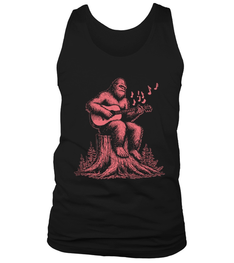 Bigfoot Playing Guitar LRed GR Tank Top Unisex