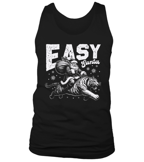 Easy Santa Riding Tiger D White Tank Top Unisex