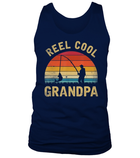 Mens Vintage Reel Cool GRANDPA Fish Fishing Shirt Tank Top Unisex