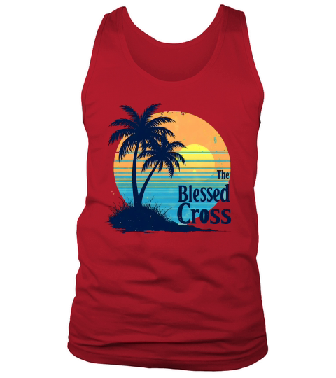 The Blessed Cross Vintage Palm Tree Tank Top Unisex