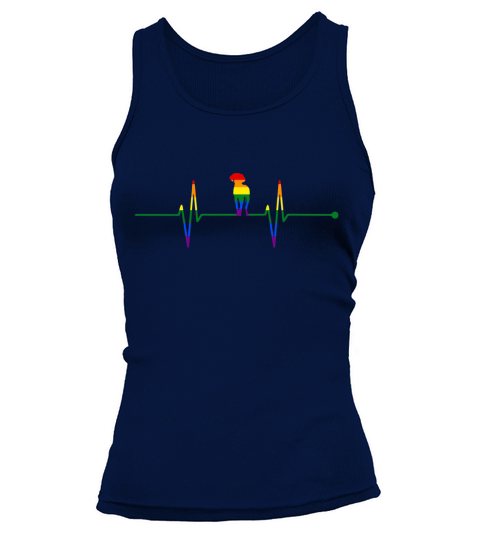 Weimaraner Dog Heartbeat Gay Rainbow Colorful LGBTQ Tank top Woman