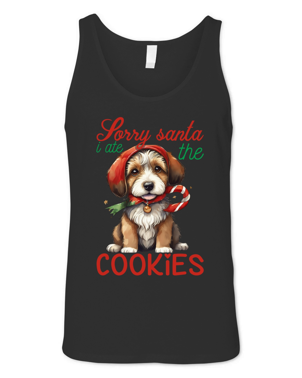 Sorry santa i ate the cookies Dog 2 Unisex Jersey Tank
