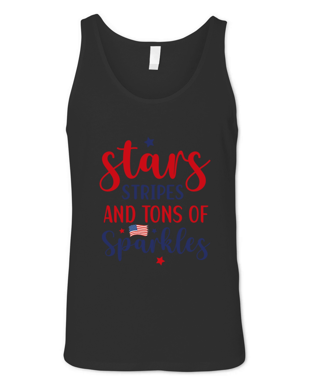 Stars stripes and tons of sparkles Unisex Jersey Tank