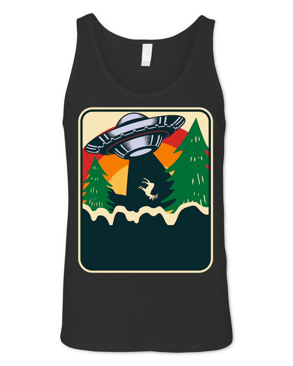 Vintage UFO Alien Deer Unisex Jersey Tank