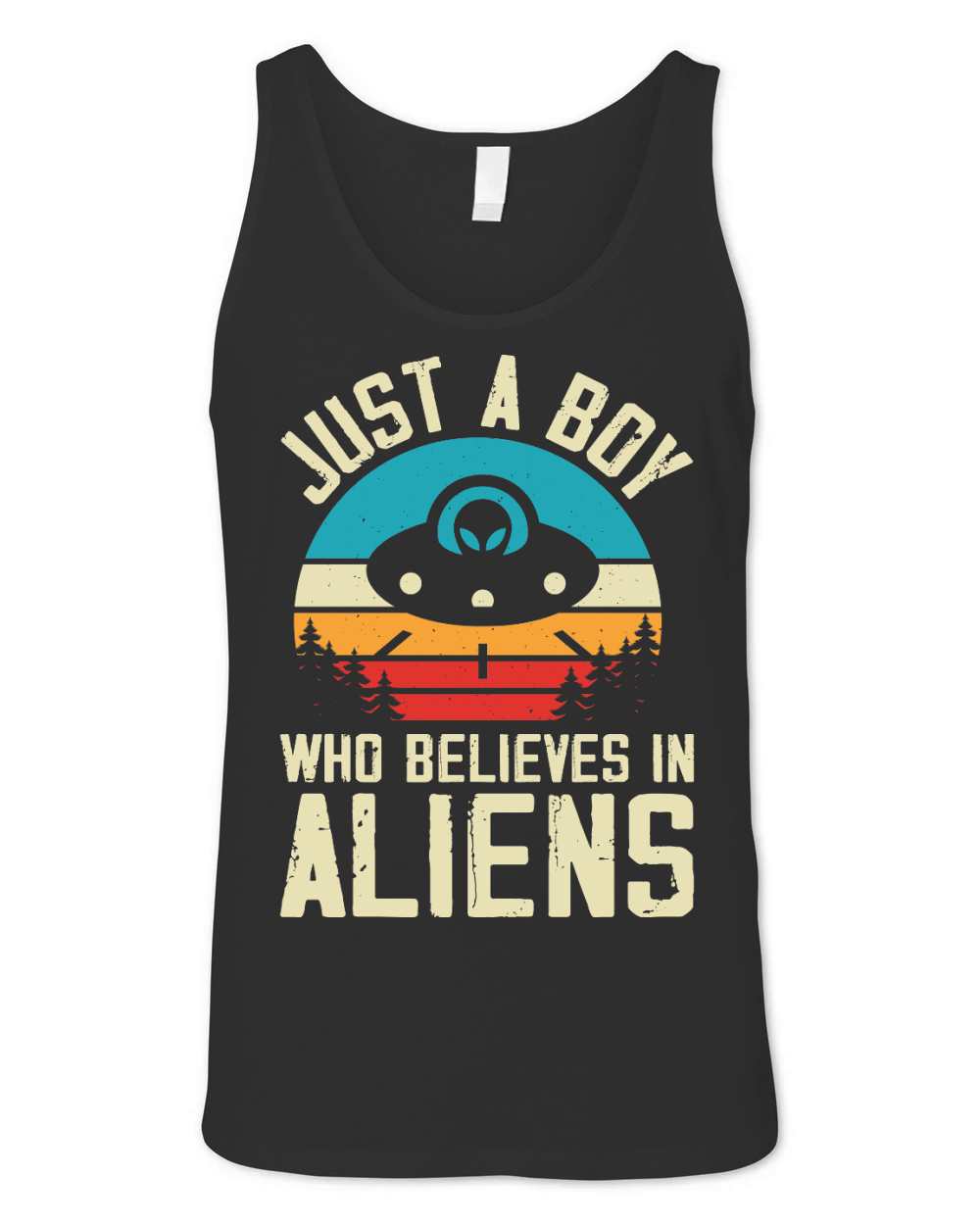 Vintage UFO Alienjust a boy who believes in Aliens 2 Unisex Jersey Tank