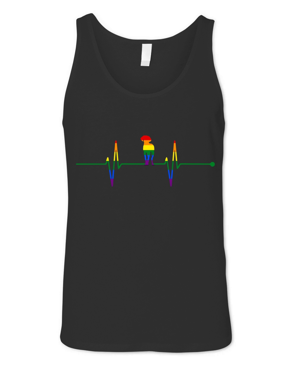 Weimaraner Dog Heartbeat Gay Rainbow Colorful LGBTQ Unisex Jersey Tank