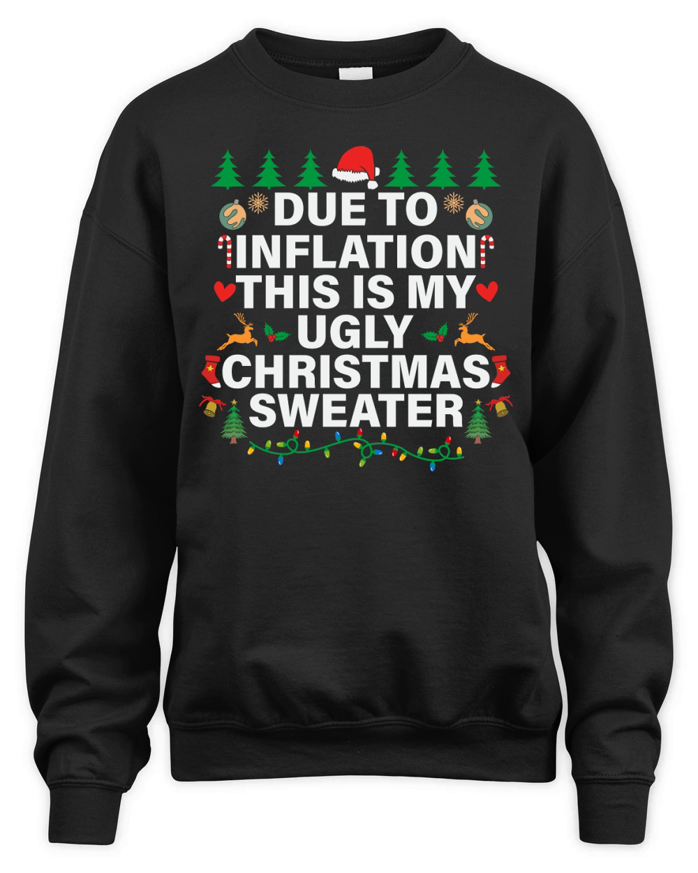 Due to inflation this is my ugly christmas sweater Unisex Premium Crewneck Sweatshirt