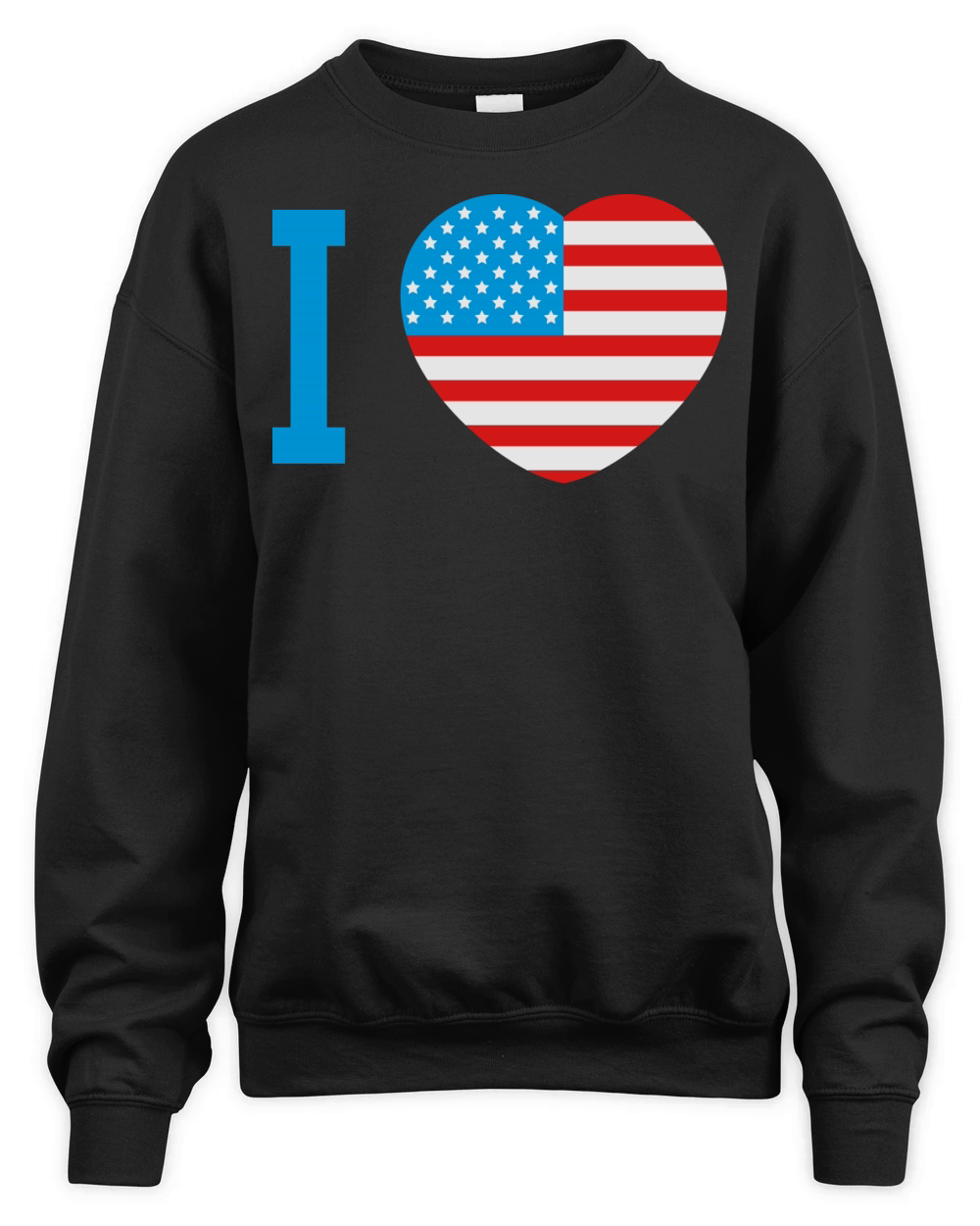 I love America heart flag Unisex Premium Crewneck Sweatshirt