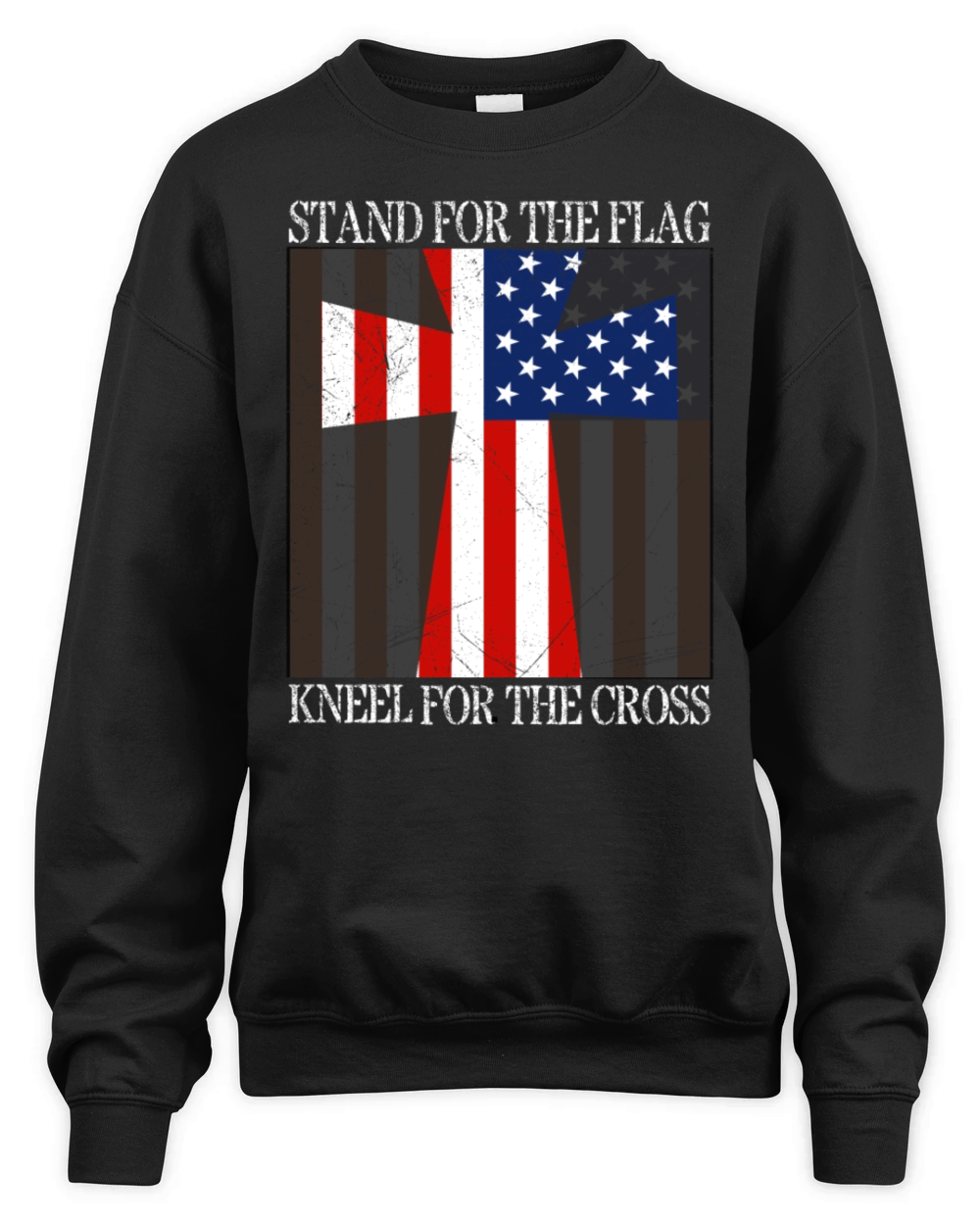 I Stand For The Flag And Kneel For The Cross T-shi Unisex Premium Crewneck Sweatshirt