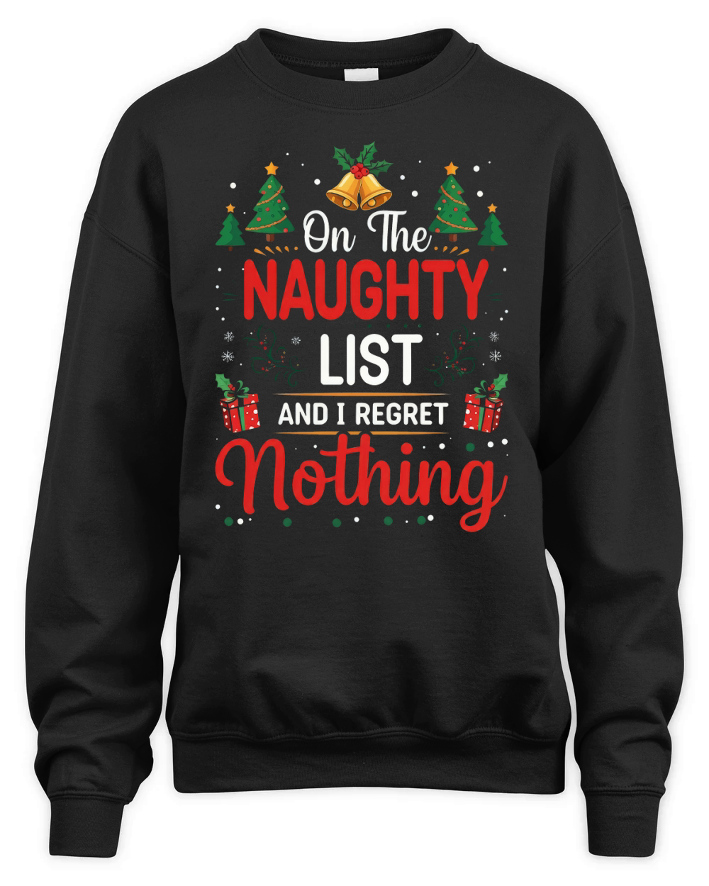 On the naughty list and i regret nothing Unisex Premium Crewneck Sweatshirt