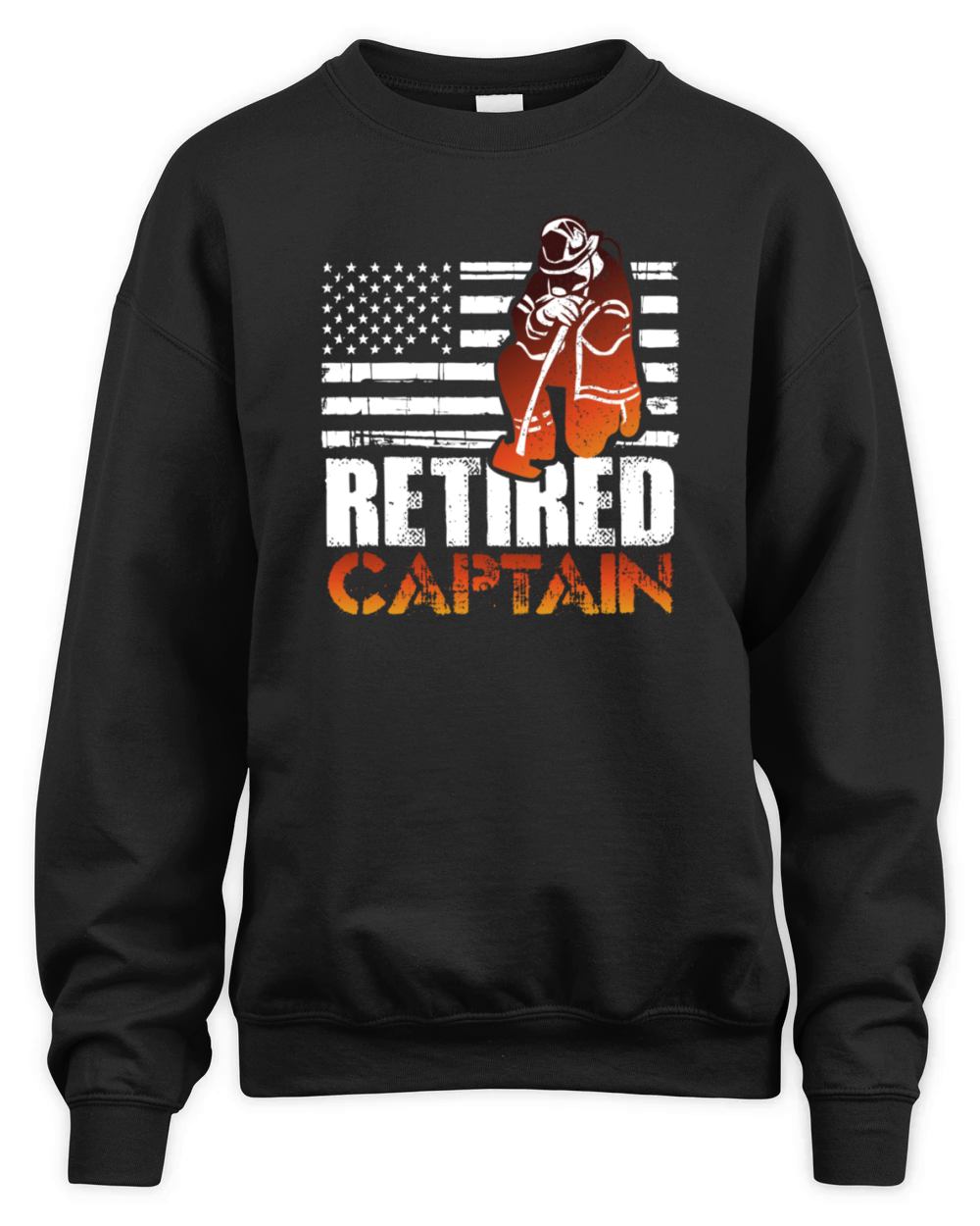 Retired American Firefighter Captain Retirement Unisex Premium Crewneck Sweatshirt