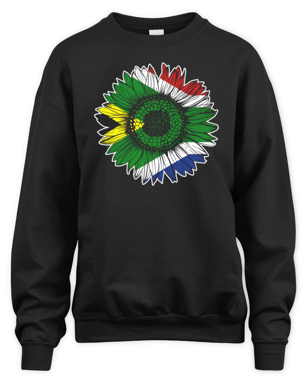 South Africa Flag Sunflower Unisex Premium Crewneck Sweatshirt