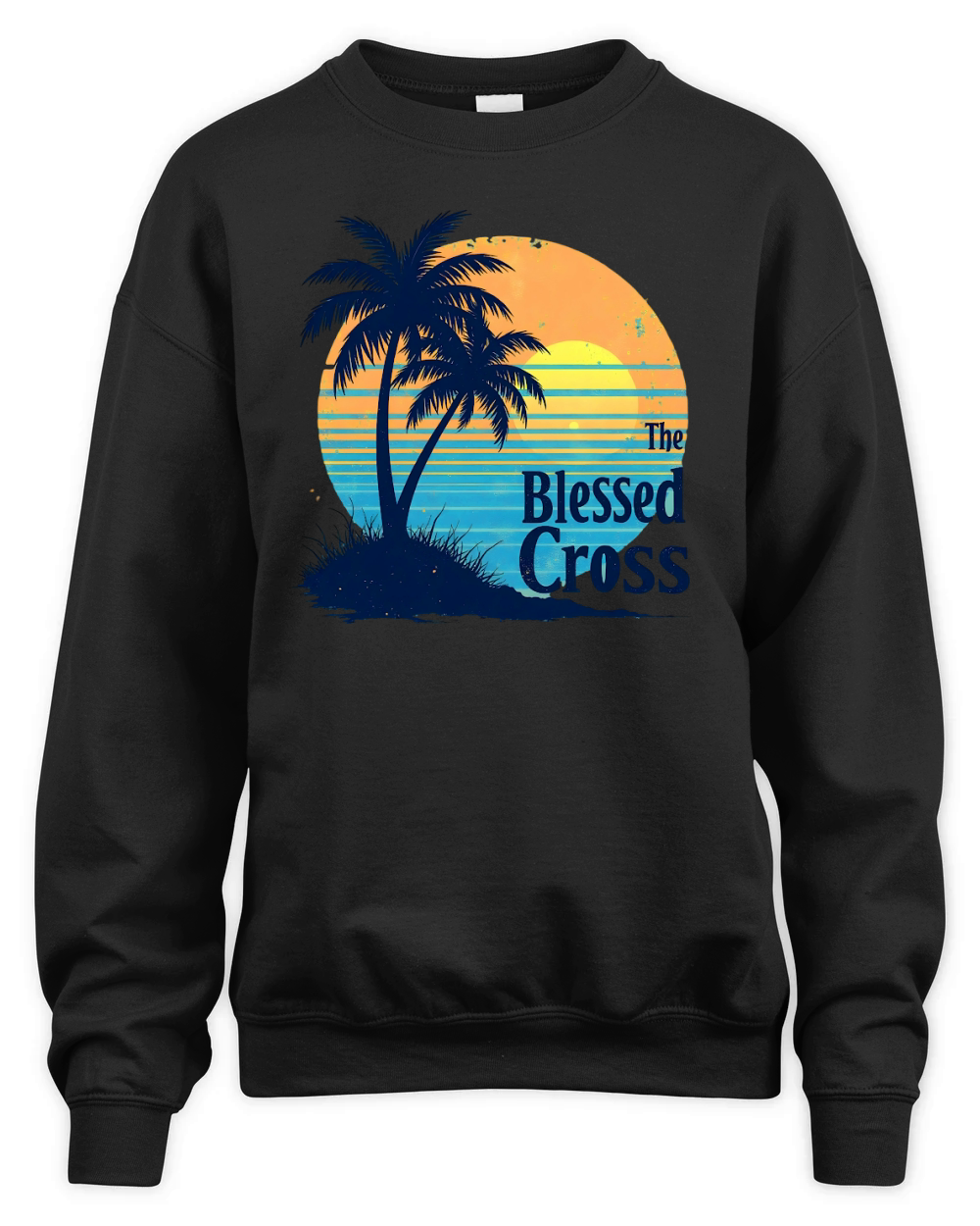 The Blessed Cross Vintage Palm Tree Unisex Premium Crewneck Sweatshirt