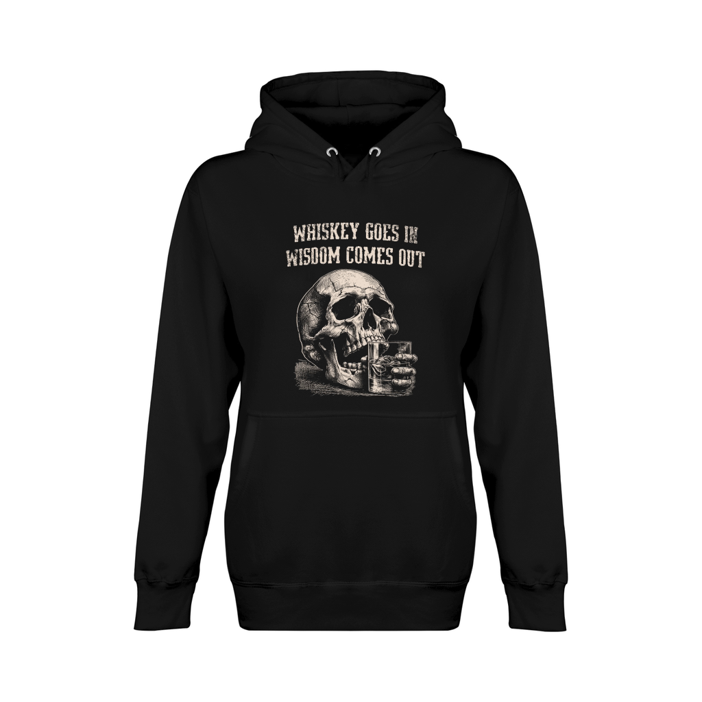 Skull Whiskey Goes In D VintageWhite GR Unisex Premium Pullover Hoodie