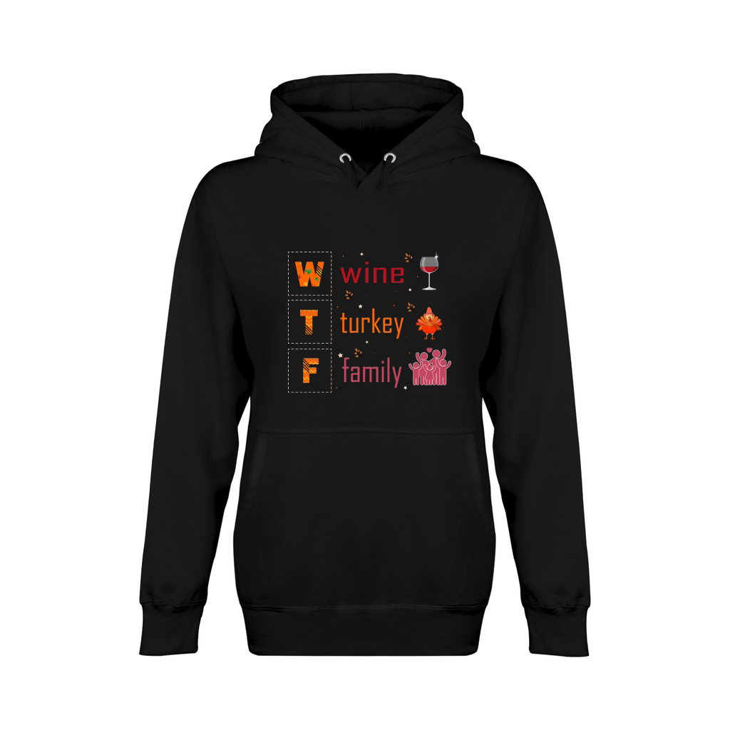 wtf wine turkey family Unisex Premium Pullover Hoodie