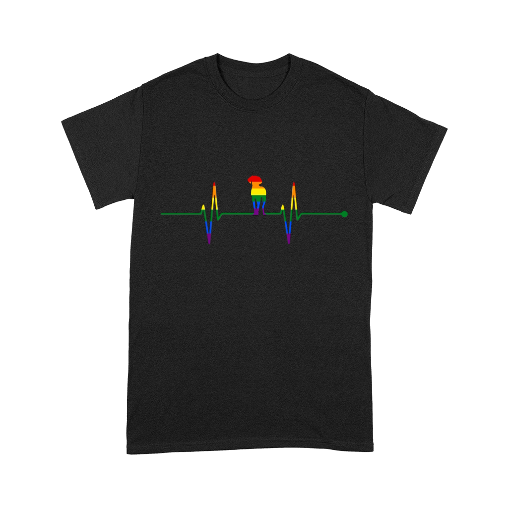Weimaraner Dog Heartbeat Gay Rainbow Colorful LGBTQ Unisex T-Shirt