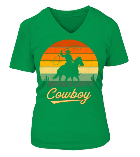 Cowboy Horse V-neck T-Shirt Woman