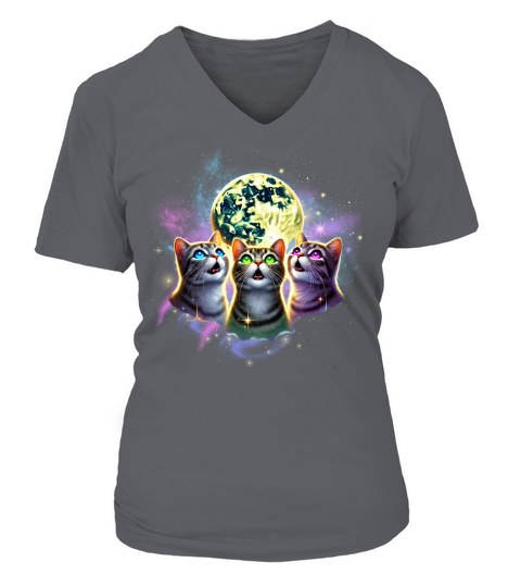 Funny Cat 4 V-neck T-Shirt Woman