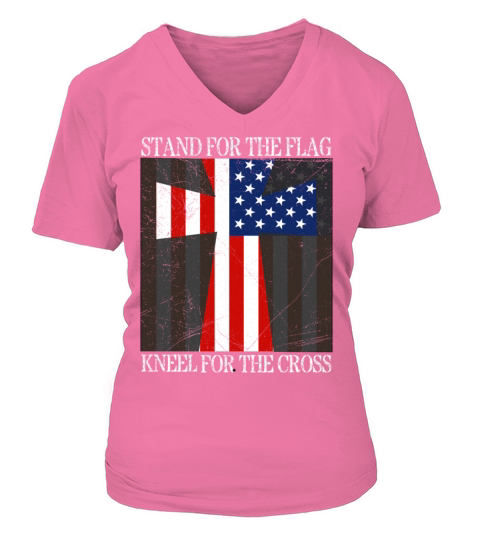 I Stand For The Flag And Kneel For The Cross T-shi V-neck T-Shirt Woman