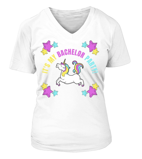Its My Bachelor Party Unicorn V-neck T-Shirt Woman