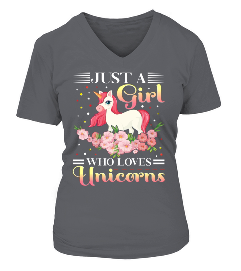 Just a Girl Who Loves Unicorns V-neck T-Shirt Woman