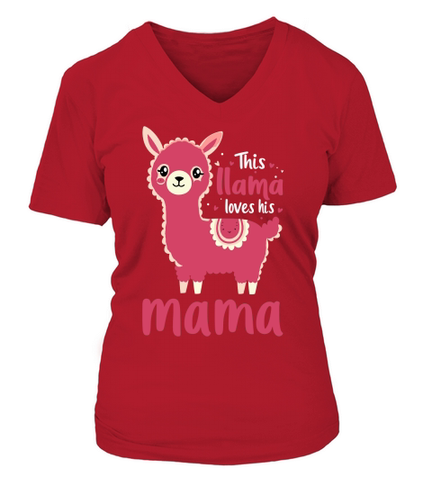 This llama loves his mama V-neck T-Shirt Woman