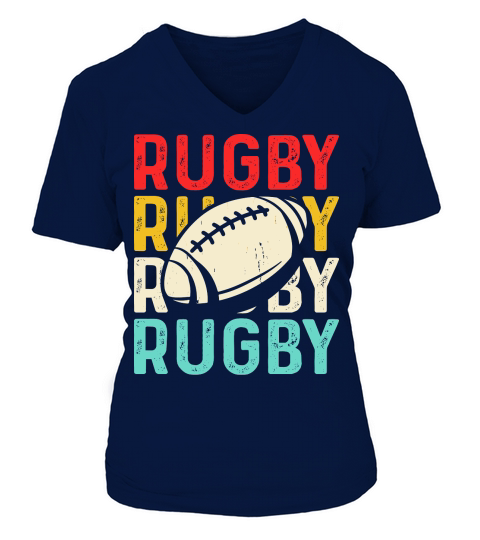Vintage Rugby Player 3 V-neck T-Shirt Woman