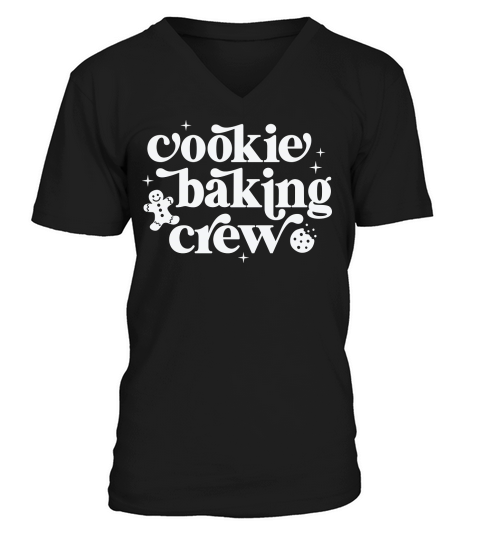 CookieBakingCrew 1White V-Neck T-shirt