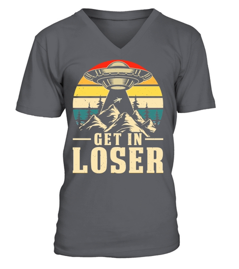 Vintage UFO Alien Get In loser 22 V-Neck T-shirt