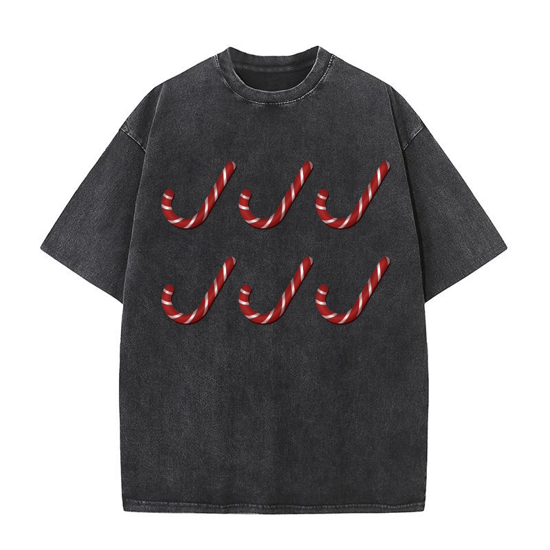 Candy Canes 6 Washed T-Shirt