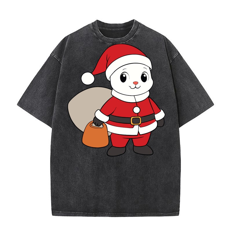 Christmas Rabbit 06 Washed T-Shirt