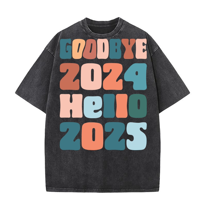 Goodbye 2024 Hello 2025 Washed T-Shirt