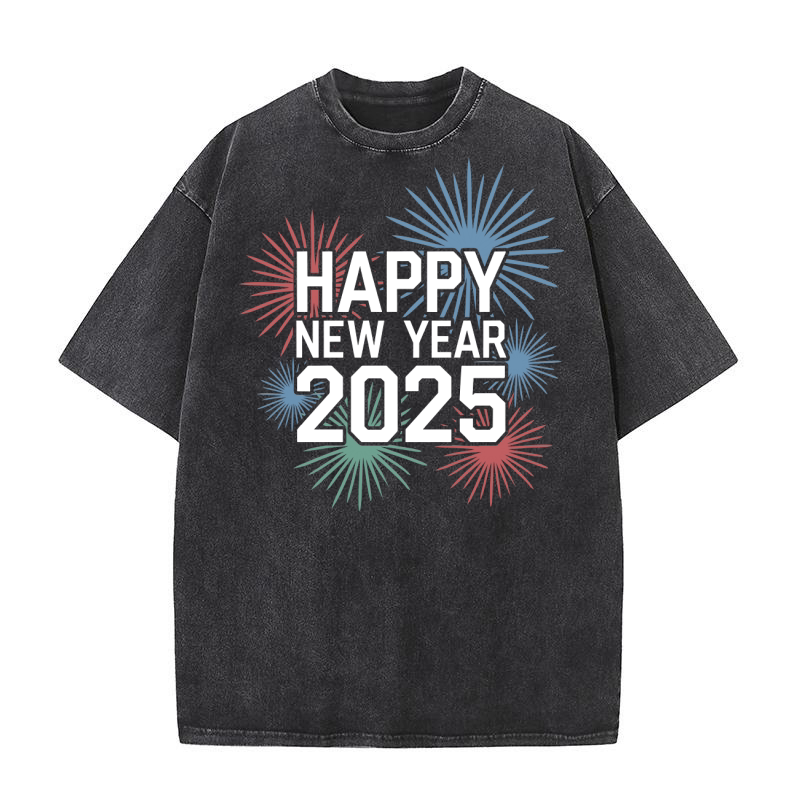 Happy New Year 2025  18 Washed T-Shirt
