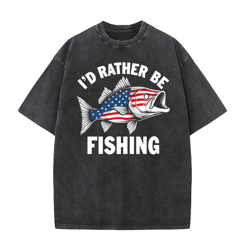 Id rather be fishing Washed T-Shirt