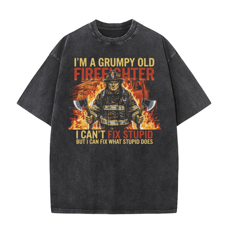 Im a grumpy old firefighter 2 Washed T-Shirt