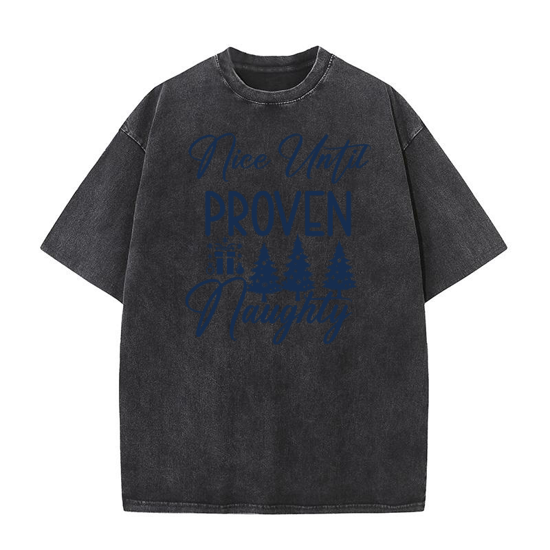 Nice Until Proven Naughty Washed T-Shirt