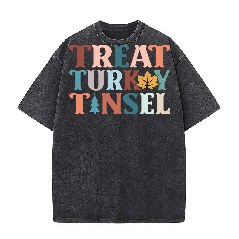 Treat Turkey Tinsel Washed T-Shirt
