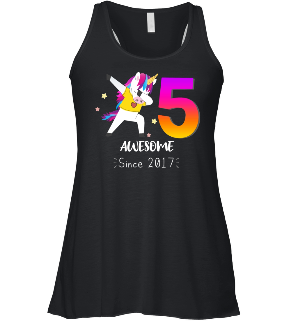 5 Years Old Unicorn Flossing Women's Flowy Tank Top