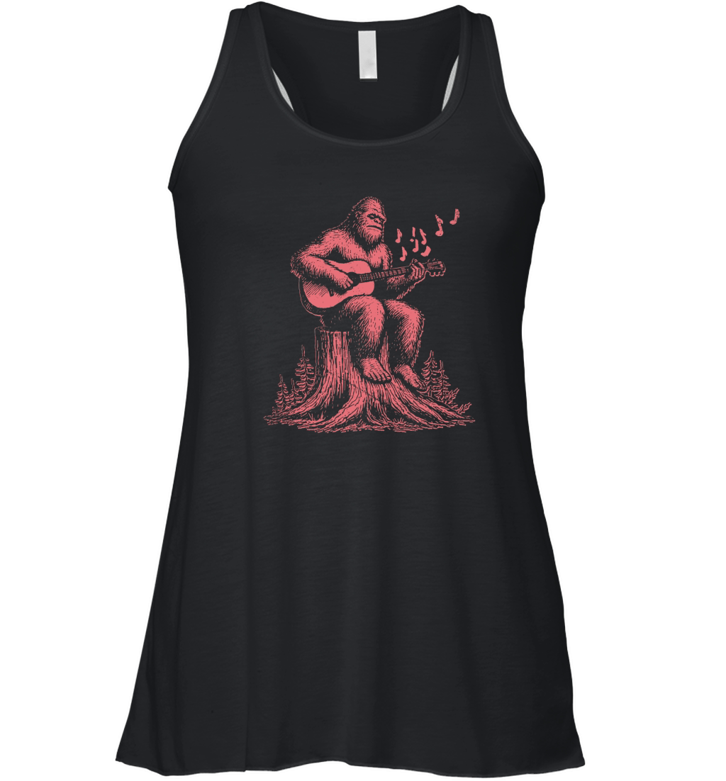 Bigfoot Playing Guitar LRed GR Women's Flowy Tank Top