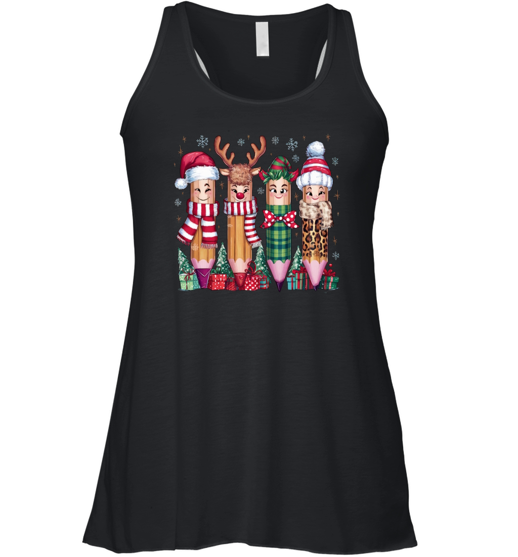 Coquette Teacher Christmas Merry 4 Women's Flowy Tank Top