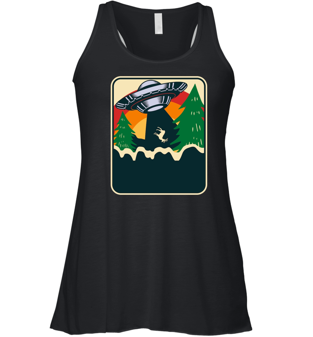 Vintage UFO Alien Deer Women's Flowy Tank Top