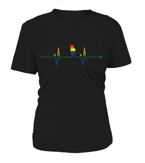 Weimaraner Dog Heartbeat Gay Rainbow Colorful LGBTQ Women's T-Shirt