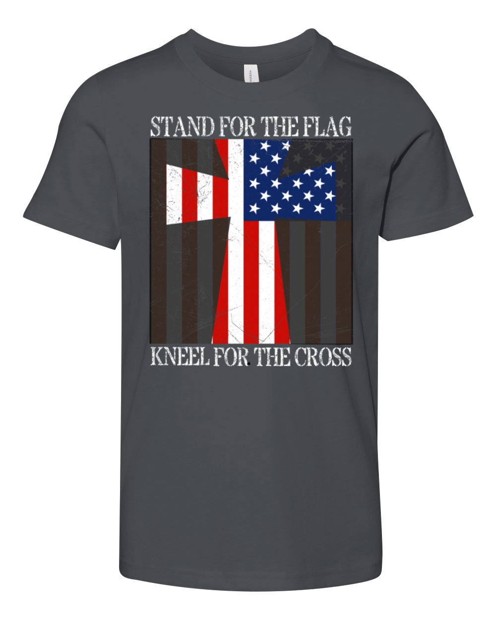 I Stand For The Flag And Kneel For The Cross T-shi Youth Unisex Jersey Tee