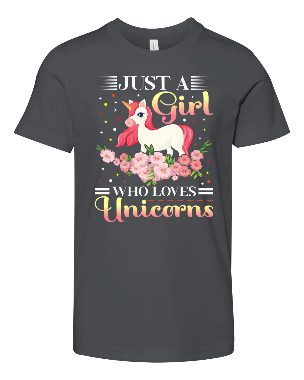 Just a Girl Who Loves Unicorns Youth Unisex Jersey Tee