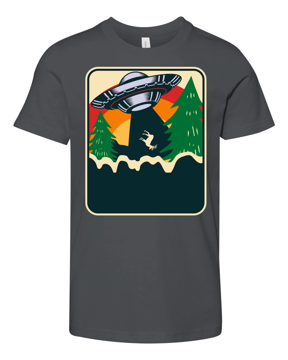 Vintage UFO Alien Deer Youth Unisex Jersey Tee